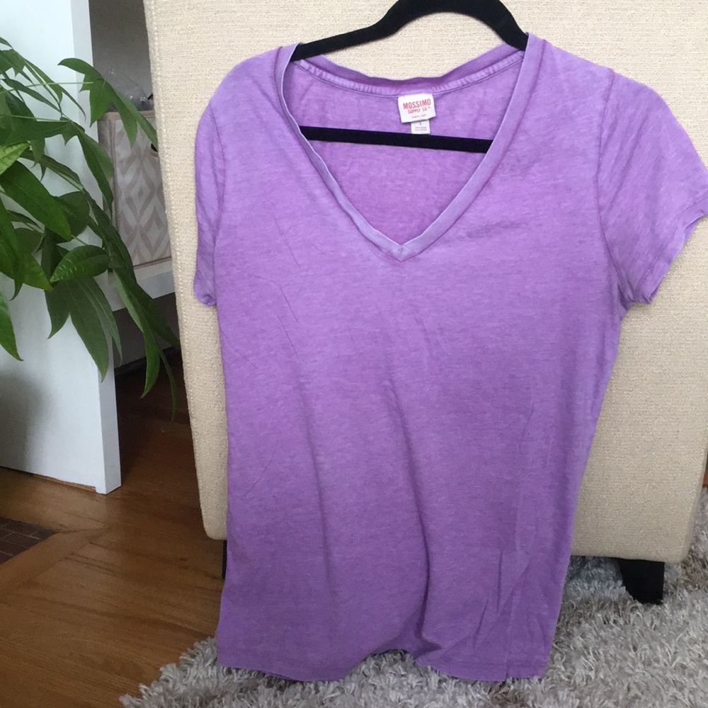 Lavender Target V Neck T Shirt Heathered Size L
